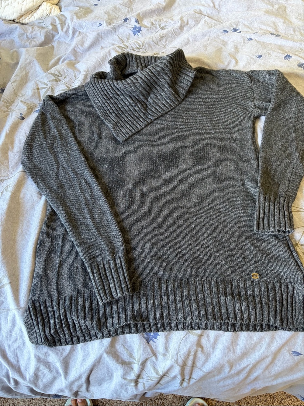 Cozy Gray Cowl Neck Sweater